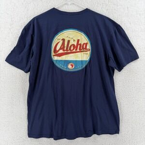 T&C Surf Designs Shirt Mens XL Blue Aloha State Hawaii Surf Graphic Tee T-Shirt